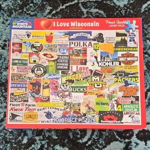 White Mountain Colorful Wisconsin Collage Puzzle